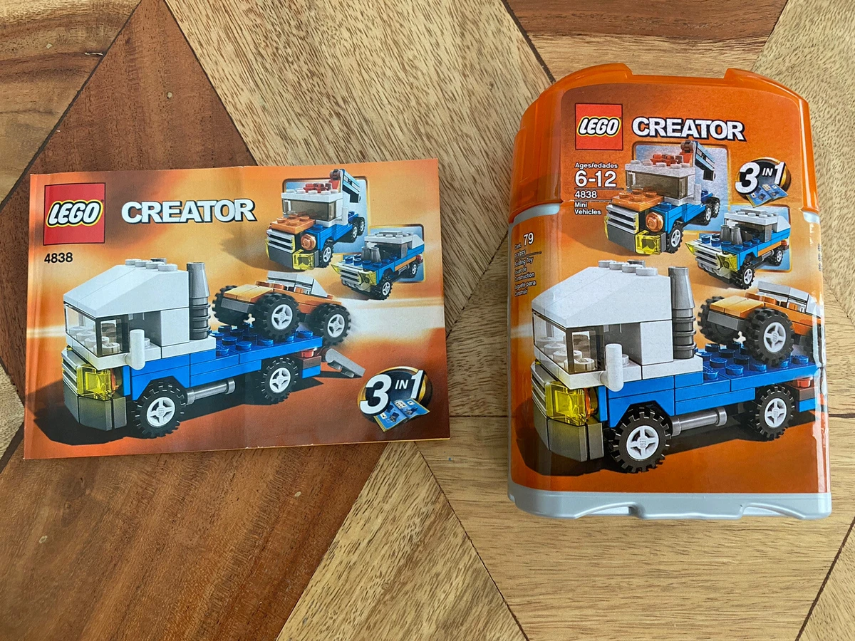 LEGO Creator 4838 Mini Vehicles 3 Models In 1 Complete