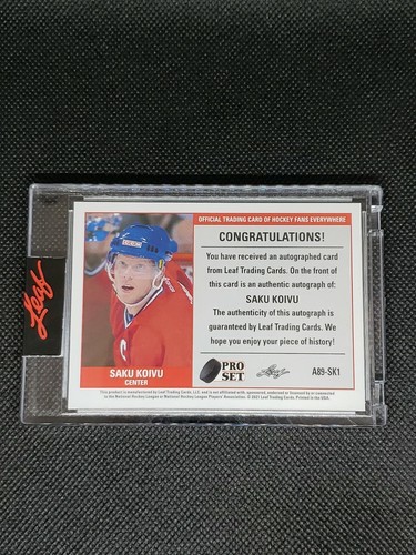 2021 Pro Set Memories Leaf Hockey Saku Koivu 11/25 Auto NICE! - Picture 2 of 2