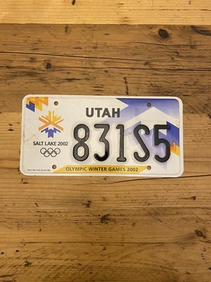 Oldtimer Utah Olympische Winterspiele 2002 US Auto Nummernschild 831S5