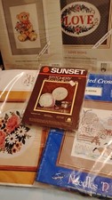 5 Vintage Crossstitch Kits New In Bag. Never Opened. Lot Bulk