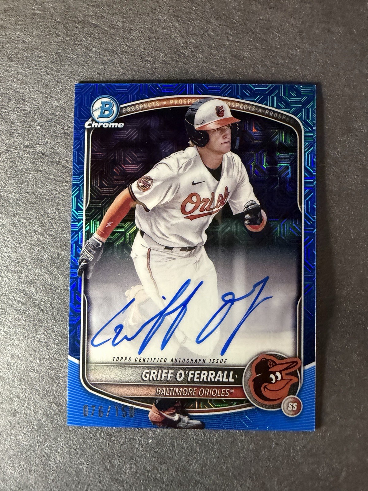 Griff O'Ferrall 2025 Bowman Chrome Mojo Mega Box Auto #BMA-GO Blue /150