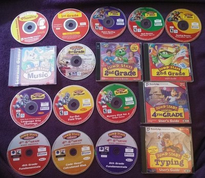 18 VINTAGE JUMP START LEARNING / HOMESCHOOL CD ROMS FOR 1ST - 4TH GRADE