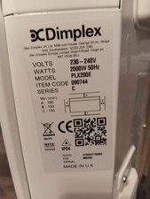 Dimplex PLXE PLX200E 2000W Panel Heater - White new with small dent (see pics)