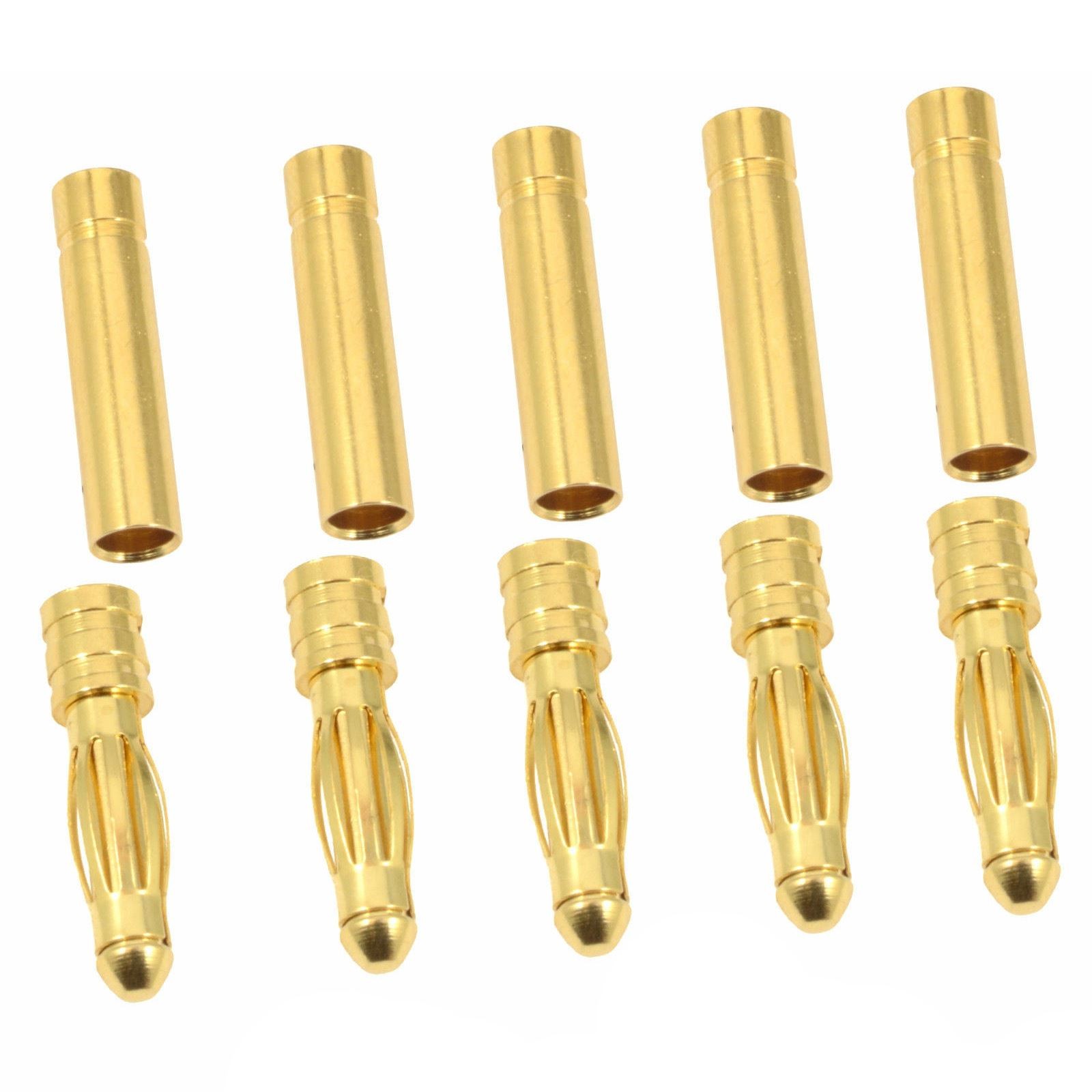 5 Pairs 4mm Gold Bullet Banana RC Connectors
