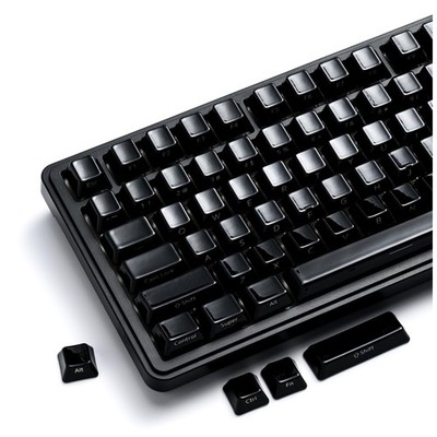 XVX Real Ceramic Keycaps Set, 120 Keys Black Side Printed Shine Through Keyca...