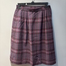 Vintage Pendleton Women's Sz 6 Wool Purple Plaid Pencil Skirt Old Money Academia