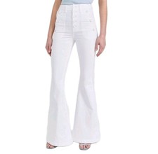 7 For All Mankind Portia Megaflare White Stretch Denim Flare Jeans Womens Sze 29