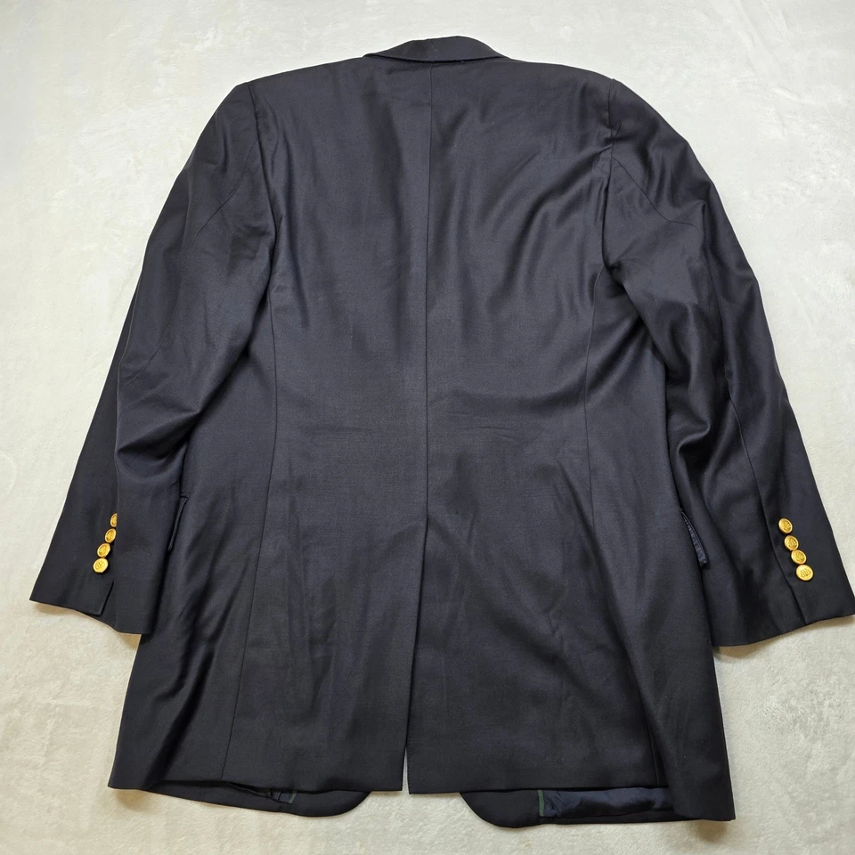 VTG Brooks Brothers Loro Piana Wool Blazer Mens 40R Navy Blue w/Gold Buttons USA - Image 3 of 4