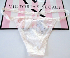 VICTORIA'S SECRET PINK Wink Lace V-String Thong Panty VS Coconut White S M L XL