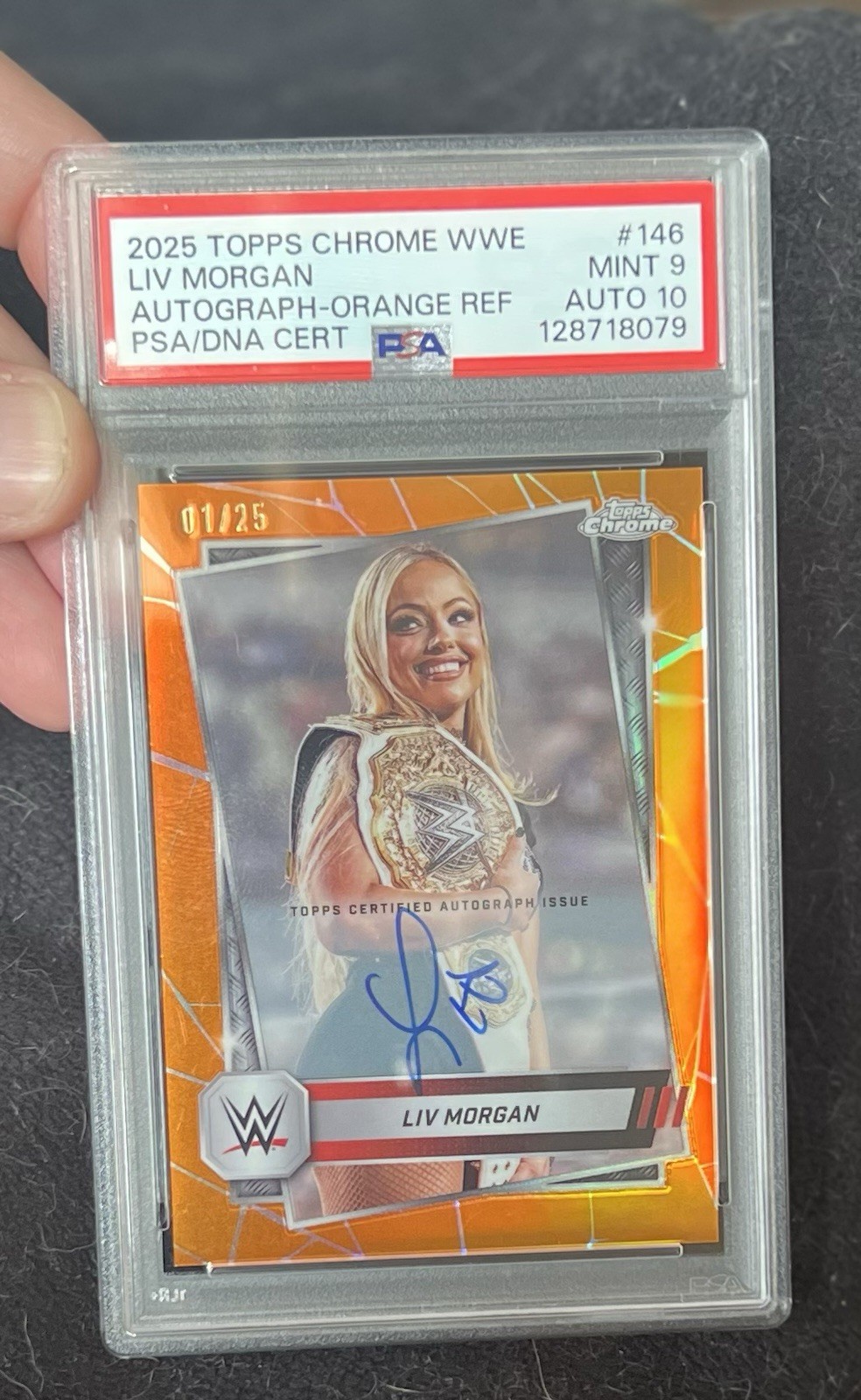 🔥2025 Topps Chrome WWE Liv Morgan Orange Auto #1/25 Alpha Pop 1 None Higher🔥🔥