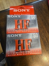 Sony HF High Fidelity 60min Normal Bias Blank Audio Cassette Tape Set Of 2 New
