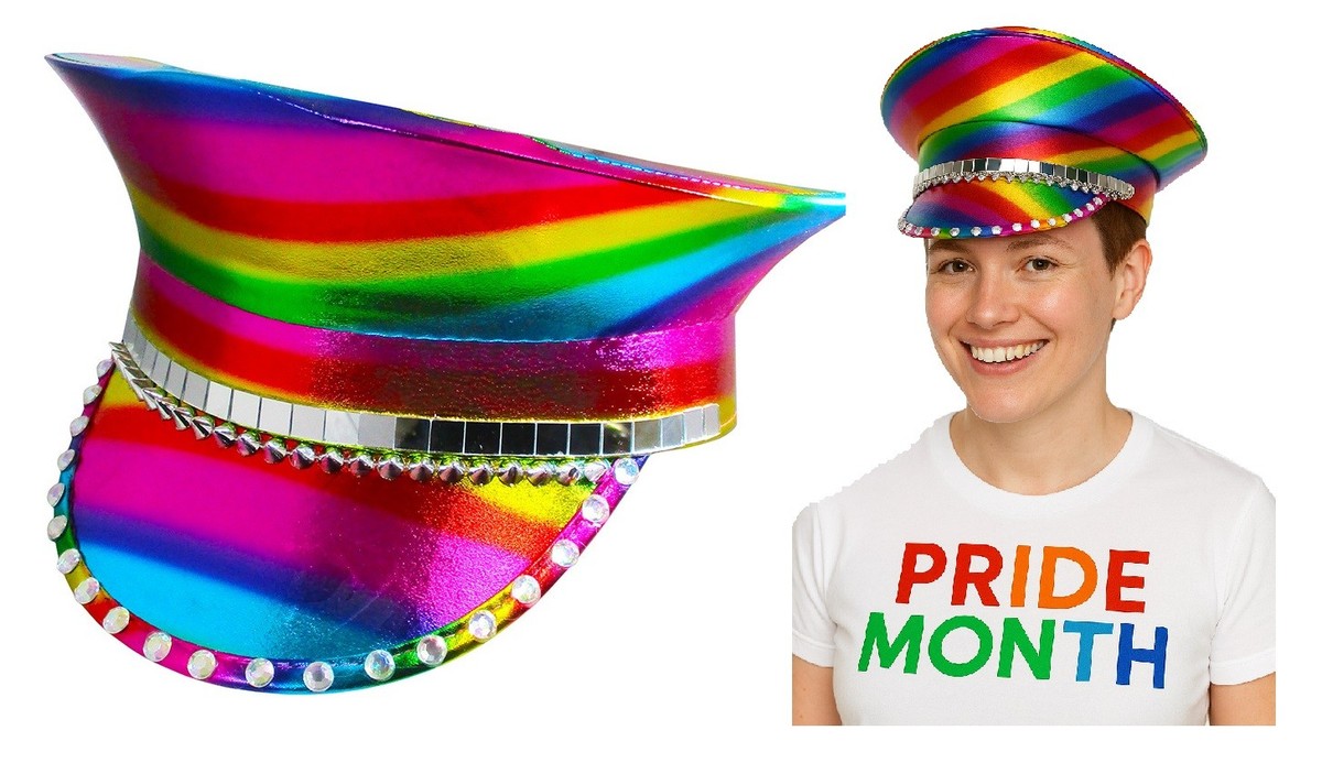 Truth and Pride Colorful Studded Cap Noasqll LGBT Pride Rainbow Gay Two Fingers Peace Curved Brim  main image 4