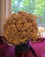 Handmade 20 Palmetto Rose Bouquet Dried Palm Woven Floral Arngement Rustic Decor