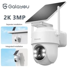 Galayou 3MP 2K Solar Security Camera WIFI 360° Pan/Tilt Home Outdoor Wireless