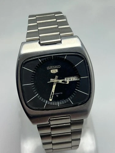 Vintage Seiko 5 6309-6010 Automatic Black Dial Day/Date Japan Made Men's Watch