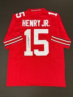CHRIS HENRY JR. SIGNED OHIO STATE BUCKEYES JERSEY W JSA CERT AUTO XL 5654