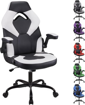 Ergonomischer weißer Gaming Stuhl Relaxsessel Büro Drehbar Computer Schreibtisch Sitz Neu