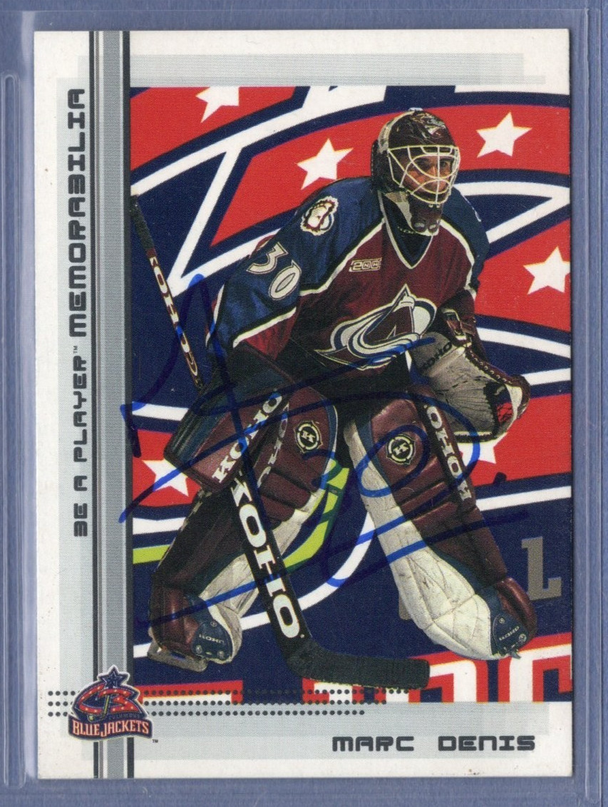 2000-01 ITG *Be a Player Memorabilia * Marc Denis * Card #75 * SIGNED/AUTO