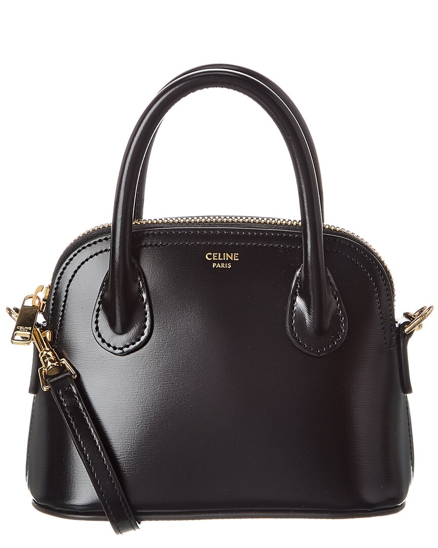 Celine Honorine Mini Triomphe Leather Satchel Women's Black Os | eBay
