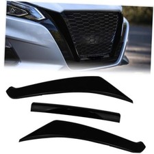 3 PCS Front Grill Frame Cover Trim Compatible with Nissan Altima S Glossy Black