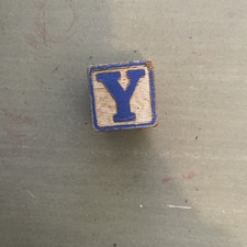 Vintage Wooden Alphabet Blocks Letter Y crafts