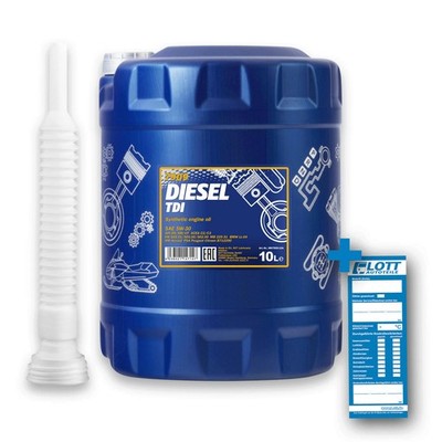10L MANNOL Motoröl Diesel TDI 5W-30 BMW LL04 VW 505.00 502.00 Dexos 2 + Schlauch
