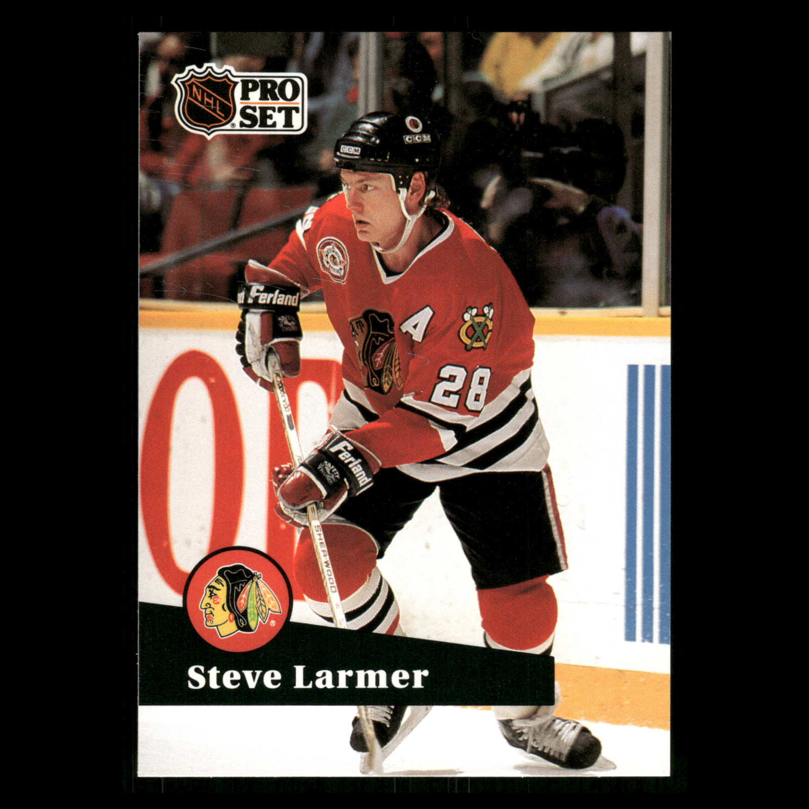 Steve Larmer #49 1991-92 Pro Set French Chicago Blackhawks Hockey Card NHL