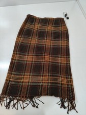 Requirements VTG Wool Blend Plaid Midi Maxi Skirt Fringe 16 Equestrian Aesthetic