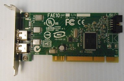 Dell J886H Dell 1394A Dual Port 2 Ports PCI FireWire Card Low Profile 0J886H