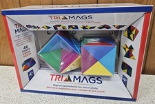 Tri-Mags Magnetic Geometry Building Toy 48 Piece Set Pyramid Blocks Ages 4 STEM