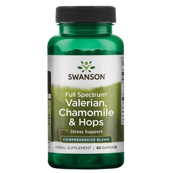Swanson, Valerian Chamomile & Hops Full Spectrum 60 Kapseln Super Preis-image