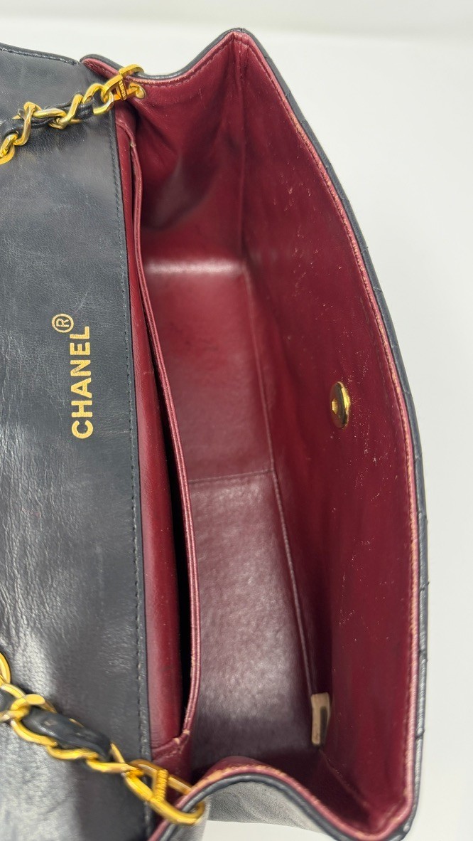 Vintage Chanel Black Lambskin Medium Half Flap Bag Gold HW 1989-1991 w/Wallet thumbnail 14