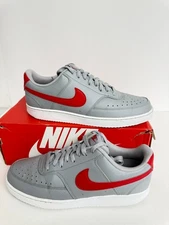 -1801 Nike Court Vision Low Wolf Grey/Red-US 10 Mens