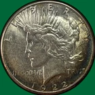 1922-S Rainbow Toning Peace Dollar Almost Uncirculated AU Coin #39213