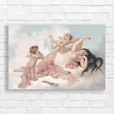 Romantic Cherub Original Canvas Print Large Picture Wall Art