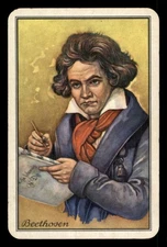Ace of Diamonds Beethoven Single Swap Vintage Floral Playing Card, Music Art
