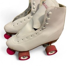 Sure-Grip White Women's Roller Skates Pink Wheels