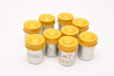 9X Kodak metal film canister for 35mm film w/Yellow cap, Clean