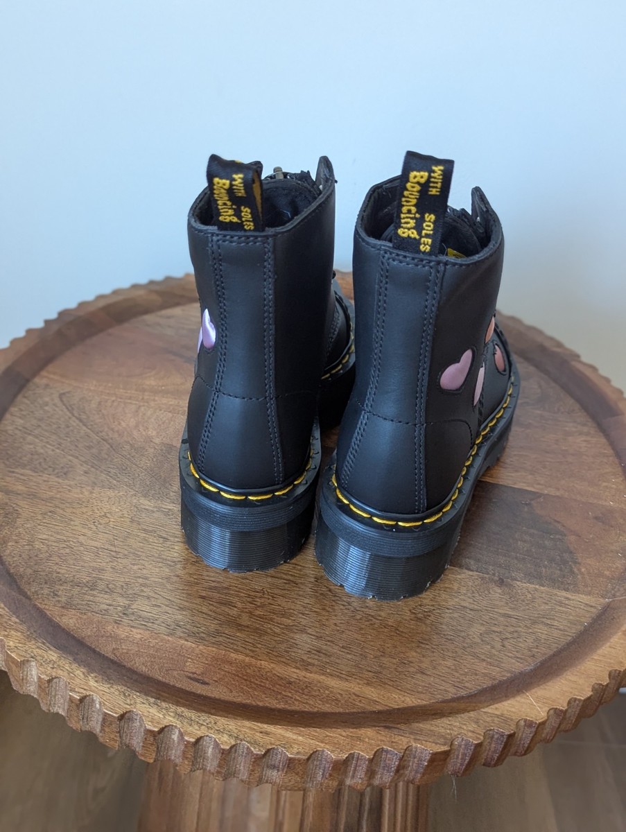 NEW Dr. Martens Sinclair Heart Platform Boot Unique Sweet Details