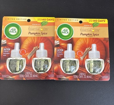 2x Air Wick Limited Edition Air Freshener Refill Pumpkin Spice Scent 2ct Ea New