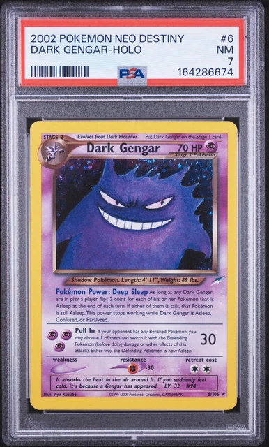 2002 POKEMON NEO DESTINY #6 DARK GENGAR-HOLO PSA 7