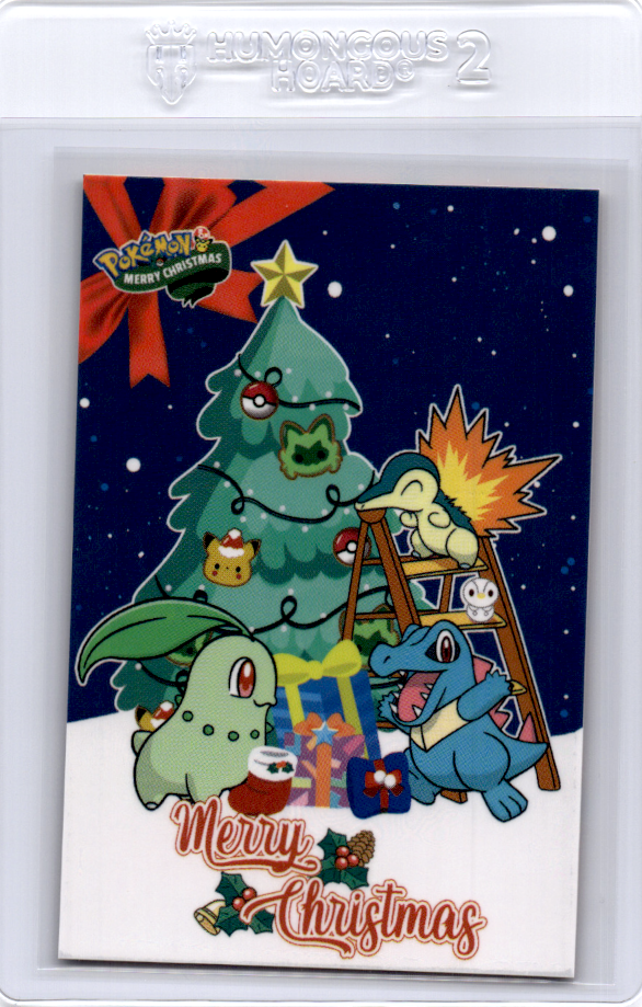 Chikorita Totodile Peruvian christmas pokemon card | eBay