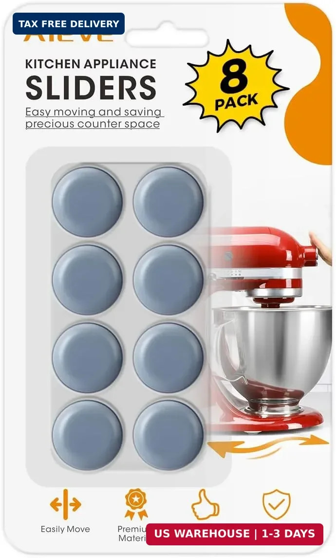 Aieve Appliance Sliders, 8 Pcs Small Appliance Slider for Countertop | Self Adhe