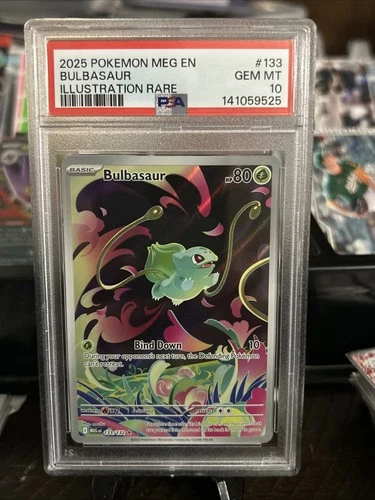 2025 POKEMON MEG EN-MEGA EVOLUTION ILLUSTRATION RARE #133 BULBASAUR PSA 10