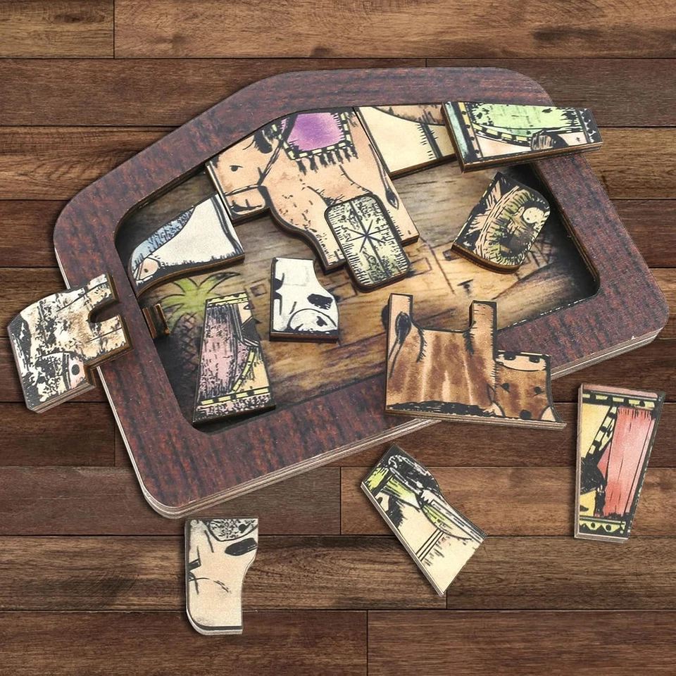 Estatua Puzzle Jesús Madera, Puzzle Natividad con Diseño Quemado Madera, Jesús Pu... Foto 4 de 4