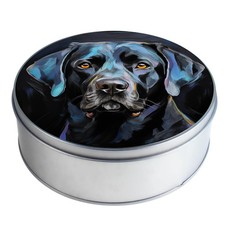 Metalldose /  Vorratsdose / Aufbewahrungsdose rund 15 cm - Hund Labrador schwarz