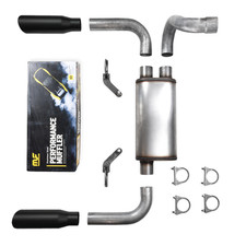 Direct Fit Jeep Wrangler 18-25 2.5 Dual Exhaust Kit Magnaflow Rolled Blk Tips