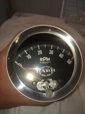 Vintage Faria 5000 Rpm Tachometer Curved Glass Lens Hot Rod Marine Muscle Car Vintage Faria 5000 Rpm Tachometer Curved Glass Lens Hot Rod Marine Muscle Car