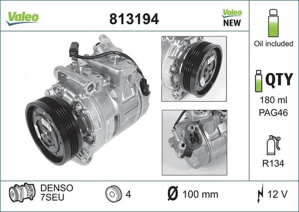 Kompressor, Klimaanlage Valeo CORE-FLEX Valeo 813194 FüR Bmw-image