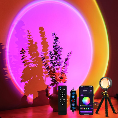 Sunset Projection Lamp with Remote/App Control,Multi-Color LED Sunset Light Nigh